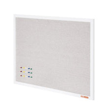 36" x 24" White Cork Board with Linen Surface Board for Home School Office