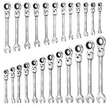 24-Piece Flex-Head Ratcheting Wrench Set SAE & Metric 72-Tooth Cr-V Steel with Case