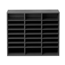 24-Compartment Wooden Literature Organizer with Adjustable Shelves for MDF Mail Sorter for Files & Documents (Grey)