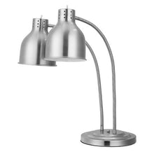 500W Electric Food Heating Lamp, Dual-Head Stainless Steel Warmer with 3 Bulbs for Catering Kitchen and Buffet Stations