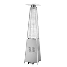 48,000 BTU Pyramid Propane Patio Heater Quartz Glass Tube Outdoor Flame Heater (Silver)