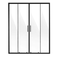 Semi-Frameless Shower Door 57.8-59 W x 70 H in Matte Black Double Sliding