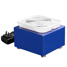 Mini Pottery Wheel 2.6"/3.9" Turntables 0-300 RPM 30W Electric Wheel 17 Accessories (Blue)