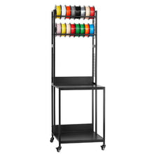 4-Tier 3D Printer Filament Storage Rack with Wheels – Mobile Printer Stand & Filament Spool Organizer for Workshop Office & 3D Printing Station (Shelf Only)