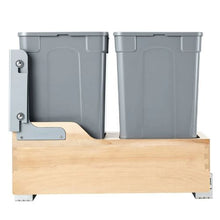 Wood Pullout Trash Can 35 QT x2 with Soft Close Sliding System & Door Kit