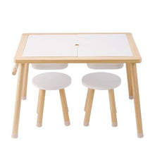 Sensory Table Set with 2 Stools Storage Bins & Paper Roll Holder Indoor/Outdoor Sand & Water Play Table – Wooden Gift for Kids