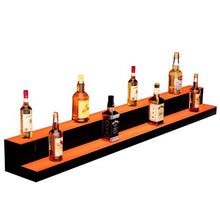 60 Inch LED Lighted Liquor Bottle Display 2 Tiers with RF Remote & App Control