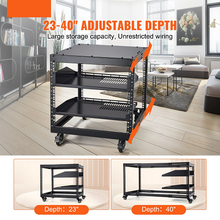 23''-40'' Adjustable Depth 9U 4-Post Open Frame Server Rack