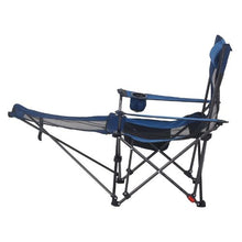 Reclining Camping Chair – 4 Position Folding Mesh Lounger with Headrest & Footrest (Blue)