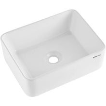16" x 12" Rectangular Vessel Sink White Ceramic Above Counter Bathroom Basin