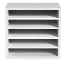 13.9" x 12" x 13" Literature Organizer 5-Compartment Office Mailbox with Adjustable Shelves for Office Home Classroom Mailrooms (White)