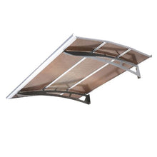 37" x 47" Door Awning Canopy Polycarbonate Front Door Cover Rain & UV Protection (Brown)