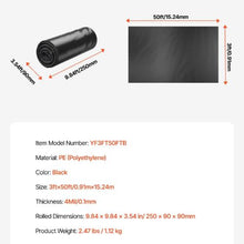 3 x 50' Ft 4 Mil Black Thick Plastic Sheeting Roll Plastic Drop Cloth Painters Tarp Multi-Purpose Plastic Sheeting Heavy Duty YF3FT50FTB