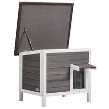 Weatherproof Outdoor Cat House with Foam Insulation PVC Door Flaps Open Roof 24"L x 20"W x 21"H