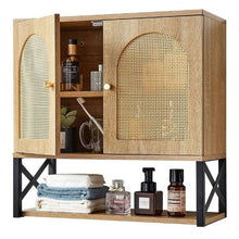 Bathroom Wall Cabinet with 2 Doors Adjustable Shelf Over-the-Toilet Storage Wall-Mounted Organizer for Laundry Kitchen Restroom
