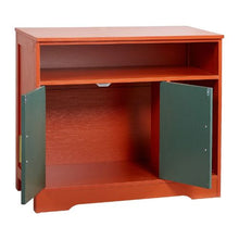 31-Inch Cat Litter Box Enclosure Hidden Cabinet with Shelf & Storage Wooden Kitty House End Table Fits Most Litter Boxes (Red & Green)