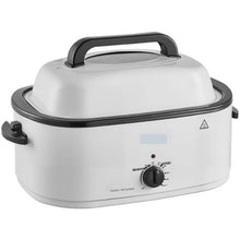 22QT Electric Roaster Oven 1450W Viewing Lid Defrost & Warm Functions Removable Pan & Rack (White)