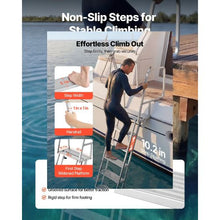 6-Step Dock Ladder 81.3" Flip-Up Aluminum Alloy Pontoon Boat Swim Ladder 350 lbs Weight Capacity