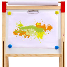 Kids 3-in-1 Wooden Art Easel – Double-Sided Whiteboard & Chalkboard with Paper Roll