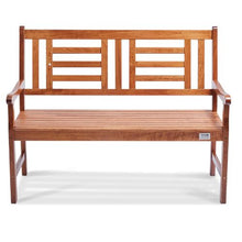 48-Inch Wood Outdoor Bench 700 lbs Capacity with Backrest and Armrests – Ideal for Garden Park Patio Yard Front Porch