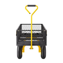 900 LBS Heavy-Duty Steel Garden Cart Utility Wagon with 10" Tires & Removable Mesh Sides