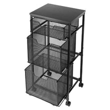 3-Tier Rolling File Cart with Drawers Under-Desk File Organizer 45 lbs Capacity (Black)