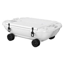40 QT Floating Cooler with Wheels & Tow Rope Floating Ice Chest with Dry Storage (White)