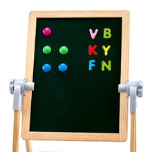 Kids Wooden 2-in-1 Art Easel – Rotatable Double-Sided Drawing Board for Kids
