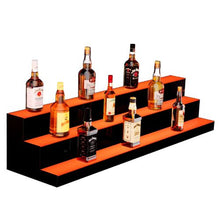 LED Lighted Liquor Bottle Display, 3-Tier 48" Illuminated Bar Shelf with RF Remote & Multicolor Lighting
