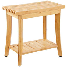 Waterproof Bamboo Bath Bench with Storage Shelf 330 LB Capacity for Bathroom & Outdoor