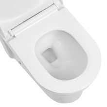 One-Piece Elongated Toilet 1.1/1.6 GPF Easy-Clean Skirted 12" Rough-In (White & Silver)