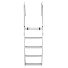 5-Step Retractable Dock Ladder 67–79" Adjustable Aluminum Pontoon Boat Swim Ladder 350 lb Capacity