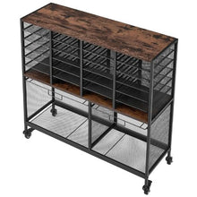 Rolling File Cart 24-Slot Mobile Filing Cabinet with Lockable Wheels 264.55 LBS Capacity (Black)