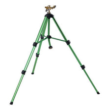 Impact Tripod Sprinkler Brass 360° Irrigation Sprinkler with Adjustable Height & 3/4" Connector for Yard (Green)