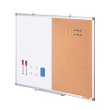 24" x 18" Whiteboard & Cork Board Combo with Aluminum Frame – 2-in-1  for School Office