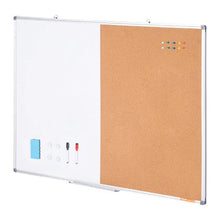48" x 36" Whiteboard & Cork Board Combo with Aluminum Frame – 2-in-1 Magnetic for School Home Office