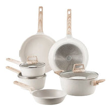 Granite Nonstick Cookware Set Induction Cookwares and Cooking Sets for Kitchen (17 Piece) White"