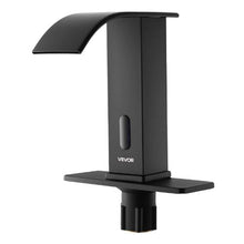 9/16 In Touchless Bathroom Sink Faucet Automatic Motion Sensor Waterfall Tap Matte Black