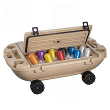 40 QT Floating Cooler with Wheels & Tow Rope Floating Ice Chest with Dry Storage Apricot