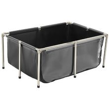 126.8-Gal PVC Koi Fish Pond with Viewing Panel Stainless Steel Frame & Drain Valve