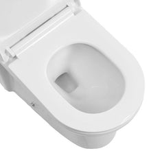 12 In Rough One-Piece Toilet Elongated Toilet Vortex Left Flush with Comfortable Chair Seat for Bathroom (White + Silver)