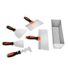 6-Piece Drywall Knife Set – Includes Scraper Putty Knives Taping Knives & Mud Pan for Home