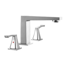 Roman Tub Faucet 3-Hole Waterfall Bathtub Faucet 2 Handles Deck Mount Right-Angle Spout (Silver)