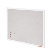 48"x36" White Cork Board with Linen Surface – Stylish Wall-Mounted Bulletin Board for Home School Office