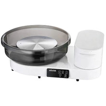Pottery Wheel 14" & 11" Turntables 450W Electric Wheel with Foot Pedal 30-300 RPM Aluminum Body White