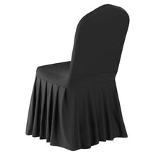 30PCS Stretch Spandex Chair Covers Flat-Front Polyester Slipcovers for Wedding Banquet & Dining Chairs (Black)