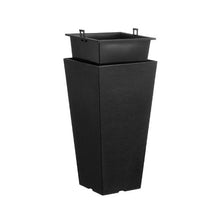 22" Tall Outdoor Planters Black Square Flower Pots (Set of 2)