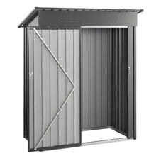 5 x 3 FT Metal Garden Shed Lockable Door 2 Louver Vents Sloped Roof Outdoor Storage (Gray)