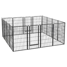 Dog Playpen 40" 16-Panel Foldable Metal Pet Fence with Door Indoor/Outdoor Exercise Pen