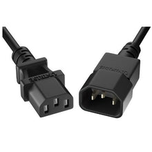 14AWG 15A C13 to C14 Heavy-Duty Power Cord Black
